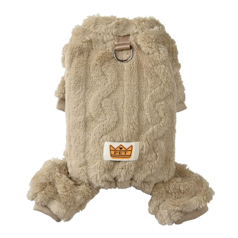 Kuscheliger Hunde-Overall «FluffyPaws» mit D-Ring