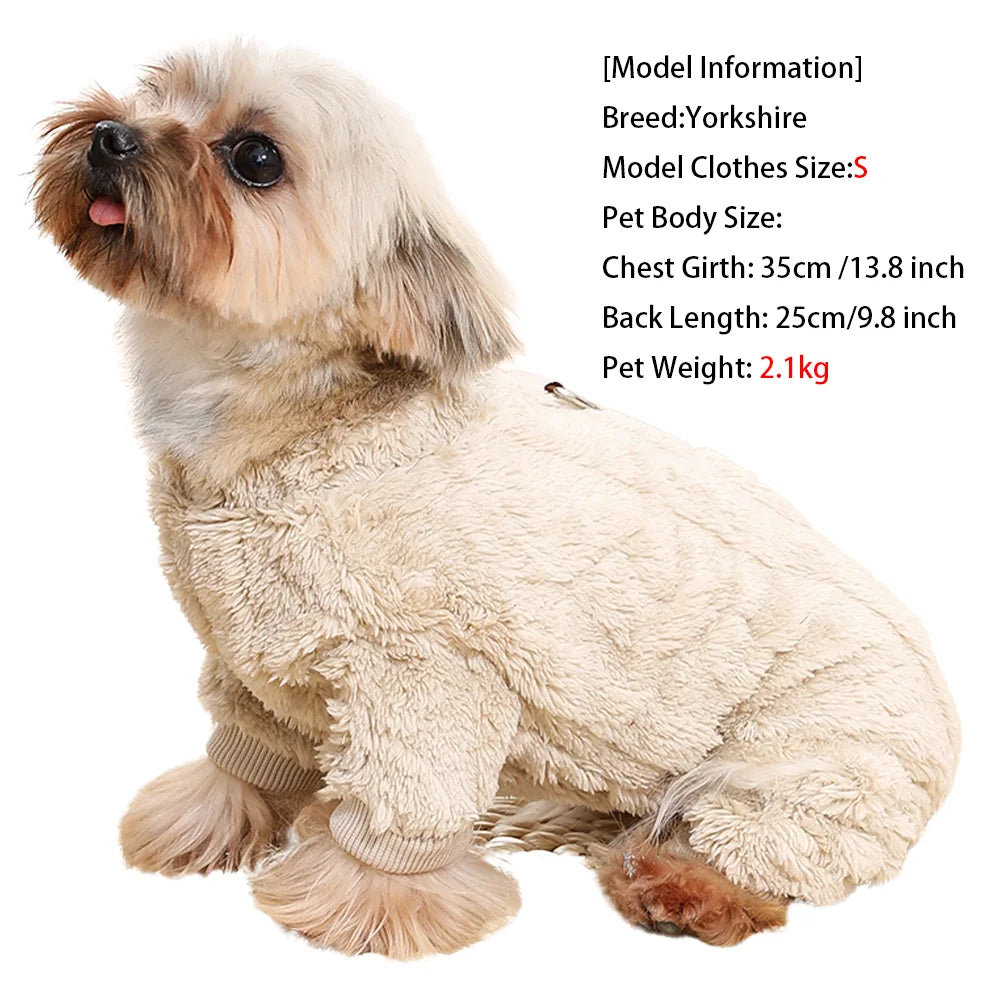 Kuscheliger Hunde-Overall «FluffyPaws» mit D-Ring