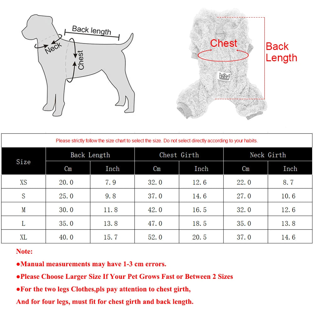 Kuscheliger Hunde-Overall «FluffyPaws» mit D-Ring